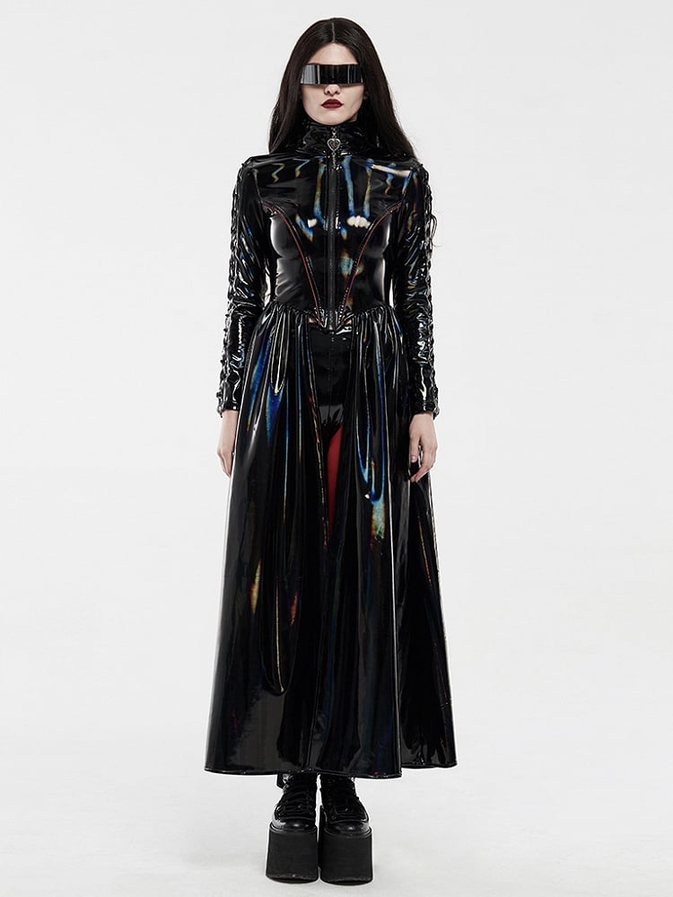 Cyber Rococo Black & Bright Laser Long Coat
