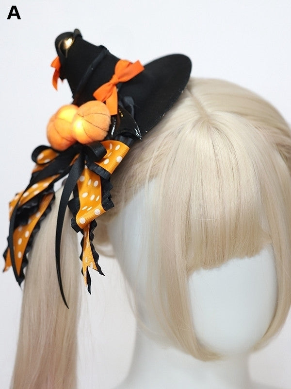 Halloween Pumpkins Witch Mini Hat 3 Options