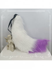 Clearance - White & Purple Handmade Faux Fur Lolita Tail