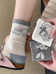 4 Options Bunny/Puppy/Kitty Print Calf Socks