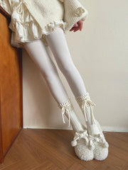 Ribbed Socks with Drawstring Cuffs