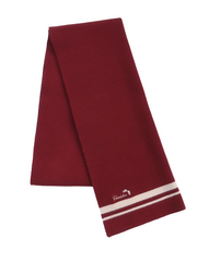 Red/White Scarf with Letter Embroidery