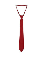 Y2K Red Pre-tied Necktie with White Letter Embroidery