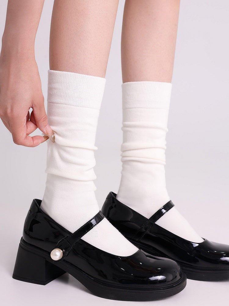 White/Gray/Dark Blue/Black JK Uniforms Cotton Stockings