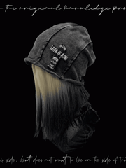 Y2K Black/Blue Rolled Hem Cross Accent Punk Rock Hat