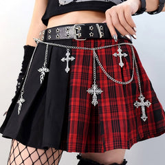 Silver Gothic Cross Charm Waist Chain