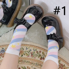 Starry Sky Striped Lolita Socks