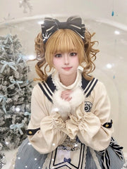 Striped Lolita Bow KC with Anchor Accent