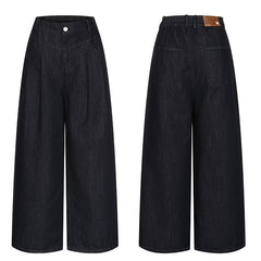 Vintage Navy Blue Low Waist Straight-Leg Jeans