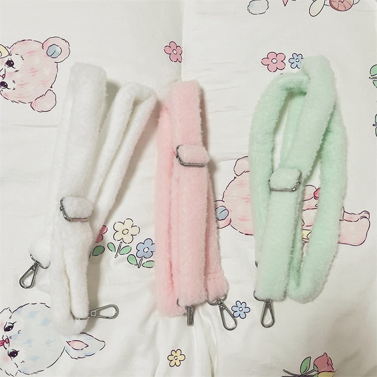 Yume Kawaii Mint Green/White/Pink Plush Strap