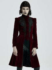 Red Goth Mid Length Coat
