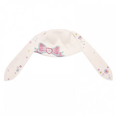 Y2K Bunny Ear Design Rhinestone Bow White Hat