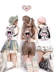 Three Eyes Spotted Kitty Plush Bag Guro Kawaii Backpack