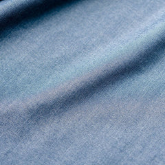 Retro-Style Notched Lapel Short Sleeves Denim Dress with Brown Belt