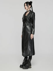 Black Punk Visual Heavy-procesed Leather Jacket