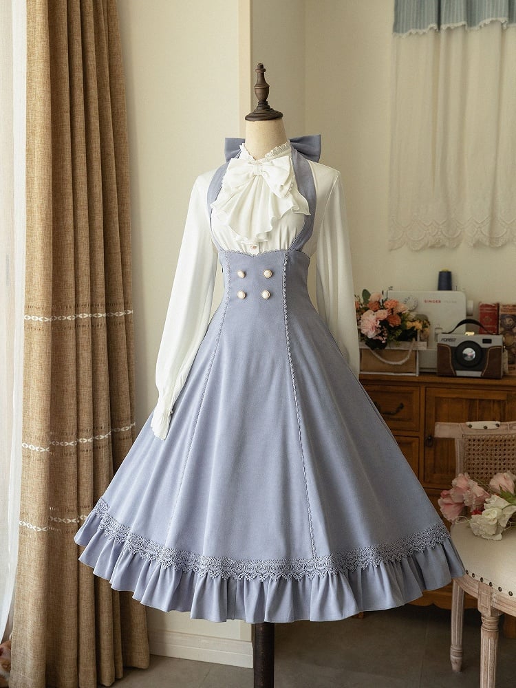 Historical Vibes Light Blue 1950s Halter Neck Underbust Dress