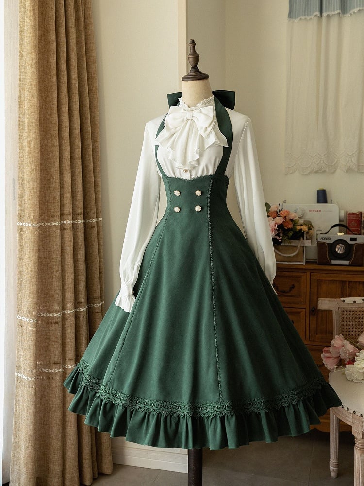Historical Vibes Green 1950s Halter Neck Underbust Dress