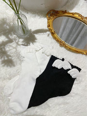 White/Black Wings Lolita Ankle Socks