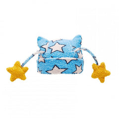 Yellow/Blue Star Print Knit Hat with Star Antennas