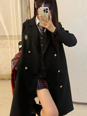 Thicken Version Black Badge Decorated JK Uniform Coat