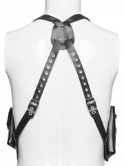 Black Punk Vest Strap Bag