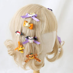 Halloween Purple / Orange Hairclip Set 3 Options