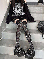 Gothic Spider Web Pattern Stockings