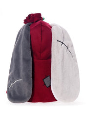 White & Gray Guro Kawaii Rabbit Plush with A Bone Plush, A Little Wolf Head Bag & A Canvas Bag