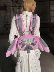 Pink Angel Mech Bag with Detachable Wings & Convertible Strap