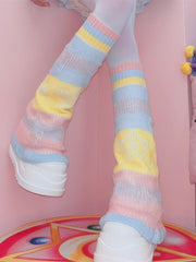 Dreamy Star Pattern Yume Kawaii Knitted  Leg Warmers