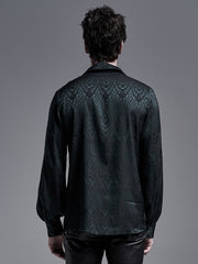 Green Men's Gothic Jacquard Shirt