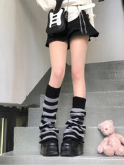 Punk Striped Designed Loose Leg Warmers
