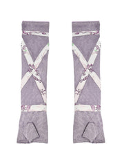 Purple Satin Thumbhole Cuffs Sleeves