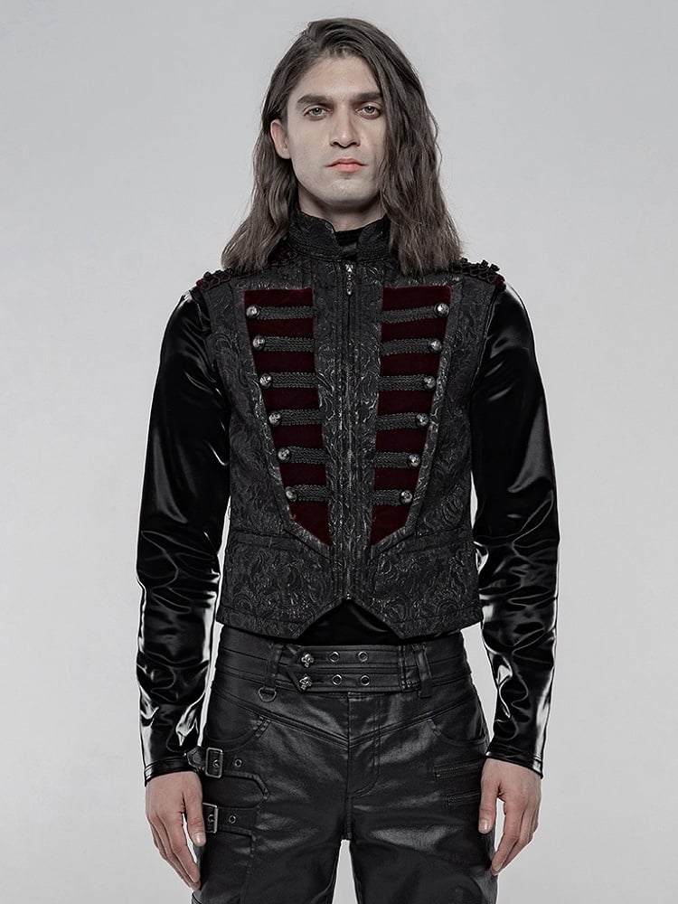 Men's Black & Red Gorgeous Gothic Vest