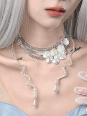 Sea Shell Pendants Fairy Kei Layered Beaded Necklace