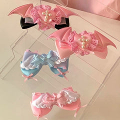Wing/Beaded Cross/Plush Kitty Ear Design Bowknot Hairclip