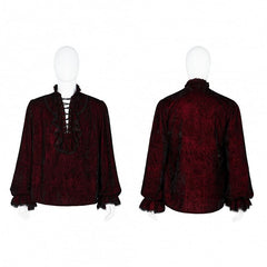 Men's Red Velvet Gothic Shirt