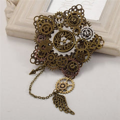 Steampunk Lolita Clock Gear Brooch