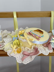 Yellow/Pink Sweet Lolita Candy Box Mini Hat With Clips