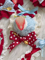 Sweet Lolita Blue Cake Mini Hat With Strawberry Decoration