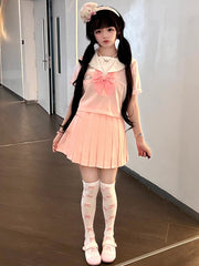 Pink JK Uniform Pleated Skirt