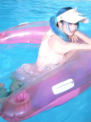 Pink Strawberry Print Cami Top with Rhinestone Details