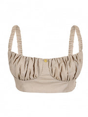 Vintage Khaki Ruffle Cropped Top