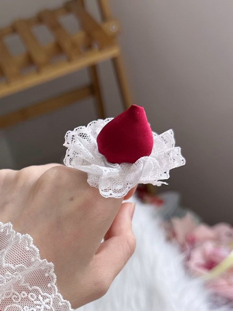 Sweet Lolita Strawberry Decoration Lace Trim Ring