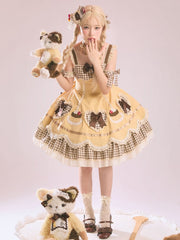 Yellow Cake Embroidery and Heart Shape Applique Hem Pompompurin Lolita JSK