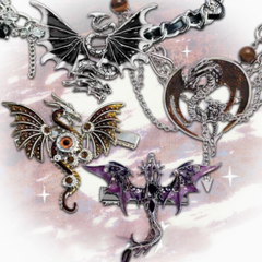 Y2K Dragon Choker/Hairclip/Brooch