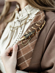 Steampunk Brown Quill Pen Brooch