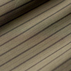 Vintage Olive Green Striped Skirt with Boned Waist and and Button Accents