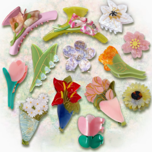 Y2K Floral Claw Clip 17 Options