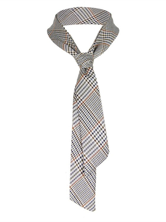 Vintage Light Coffee Plaid Tie